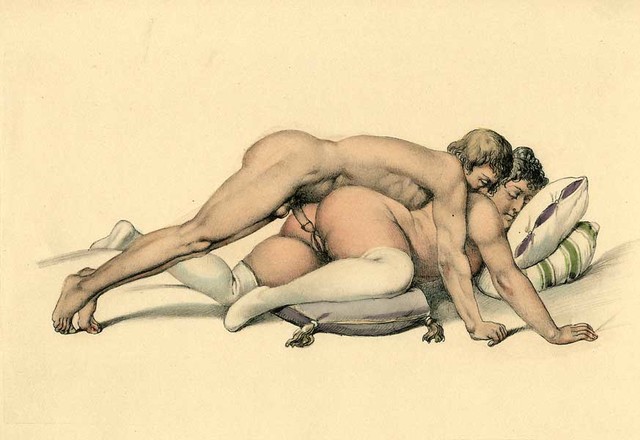 Erotisches Aquarell von Peter Johann Nepomuk Geiger #1