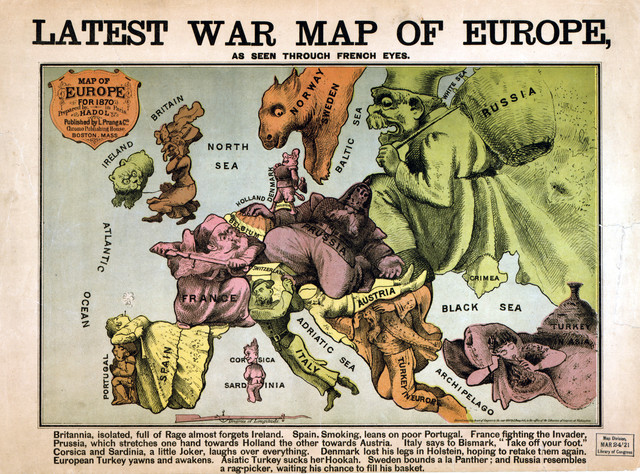 Latest War Map of Europe (1870)