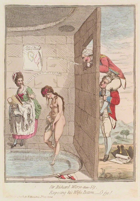 James Gillray – Sir Richard Worse-than-Sly, Exposing his Wifes Bottom; _ O Fye!