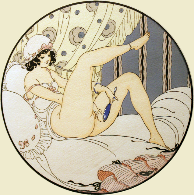 Gerda Wegener – female looking at the mirror while masturbating herself